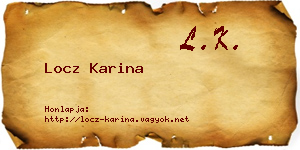 Locz Karina névjegykártya